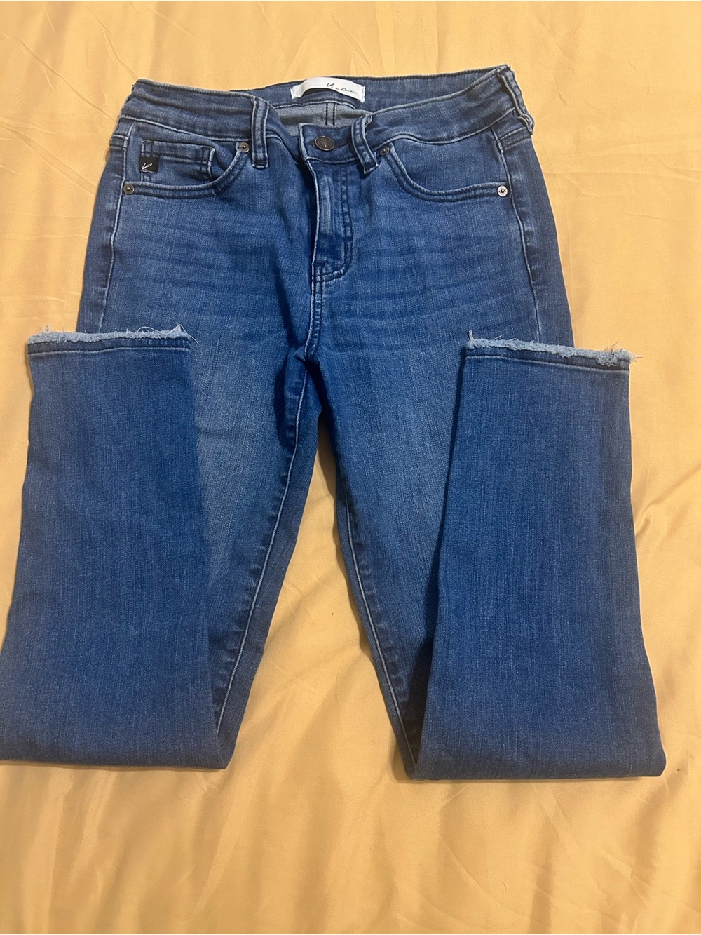 KanCan High-Rise Raw-Hem Skinny Jeans